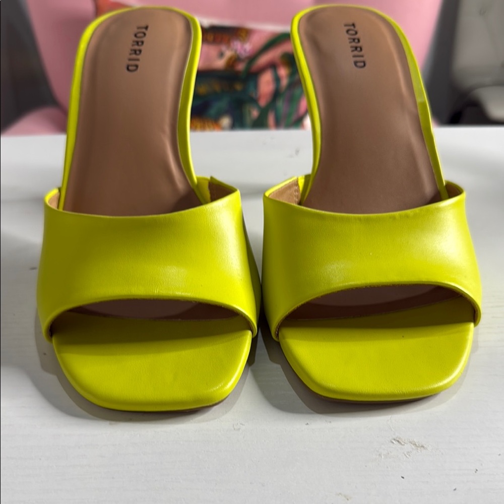 Torrid Yellow Mules with Block Heel and Open Toe